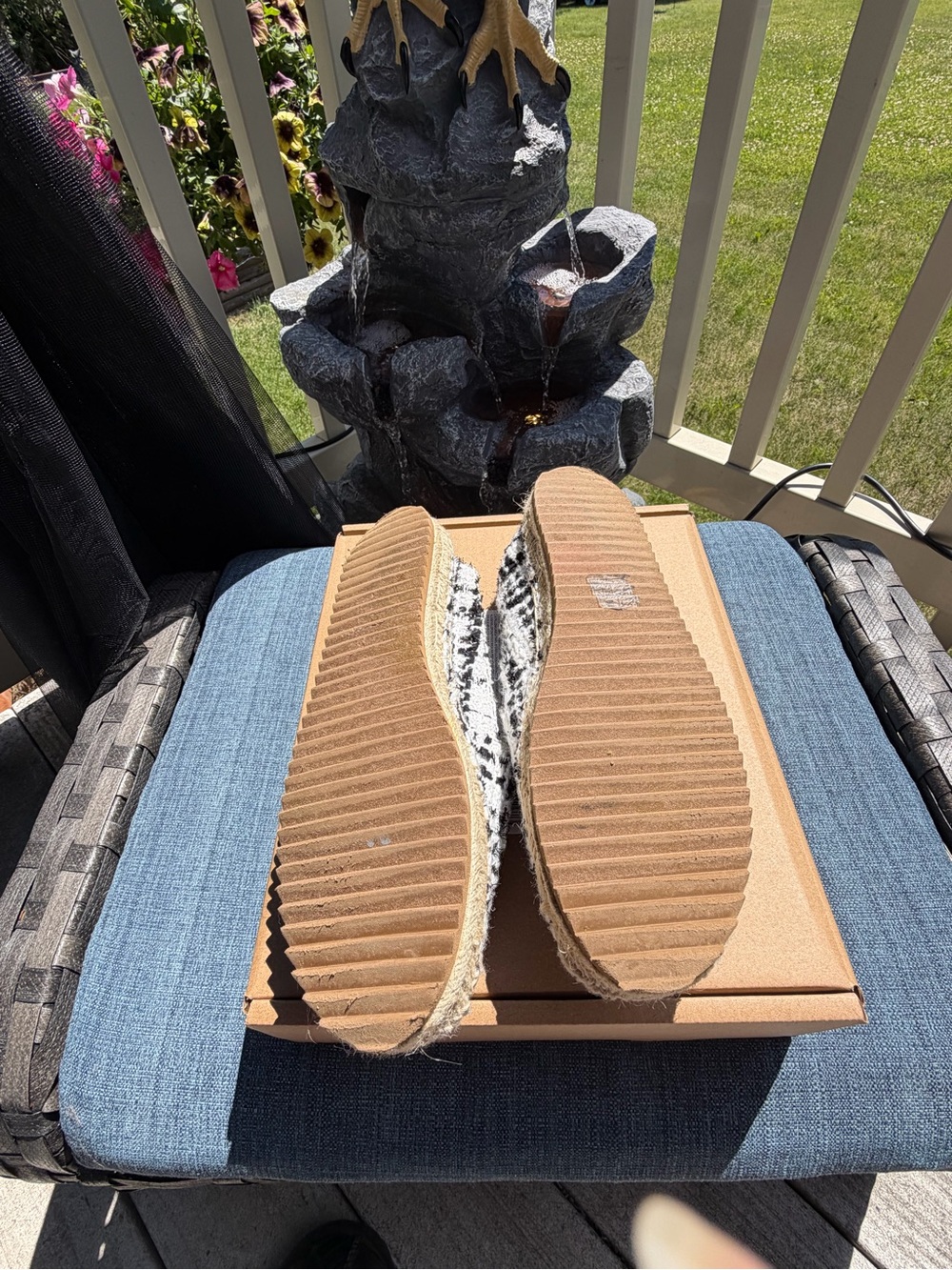 KARL LAGERFELD Black & White Tweed Espadrille Flats - Picture 3 of 5